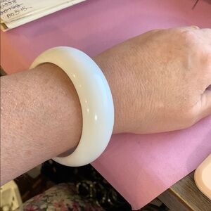 Elegant White Bangle Bracelet